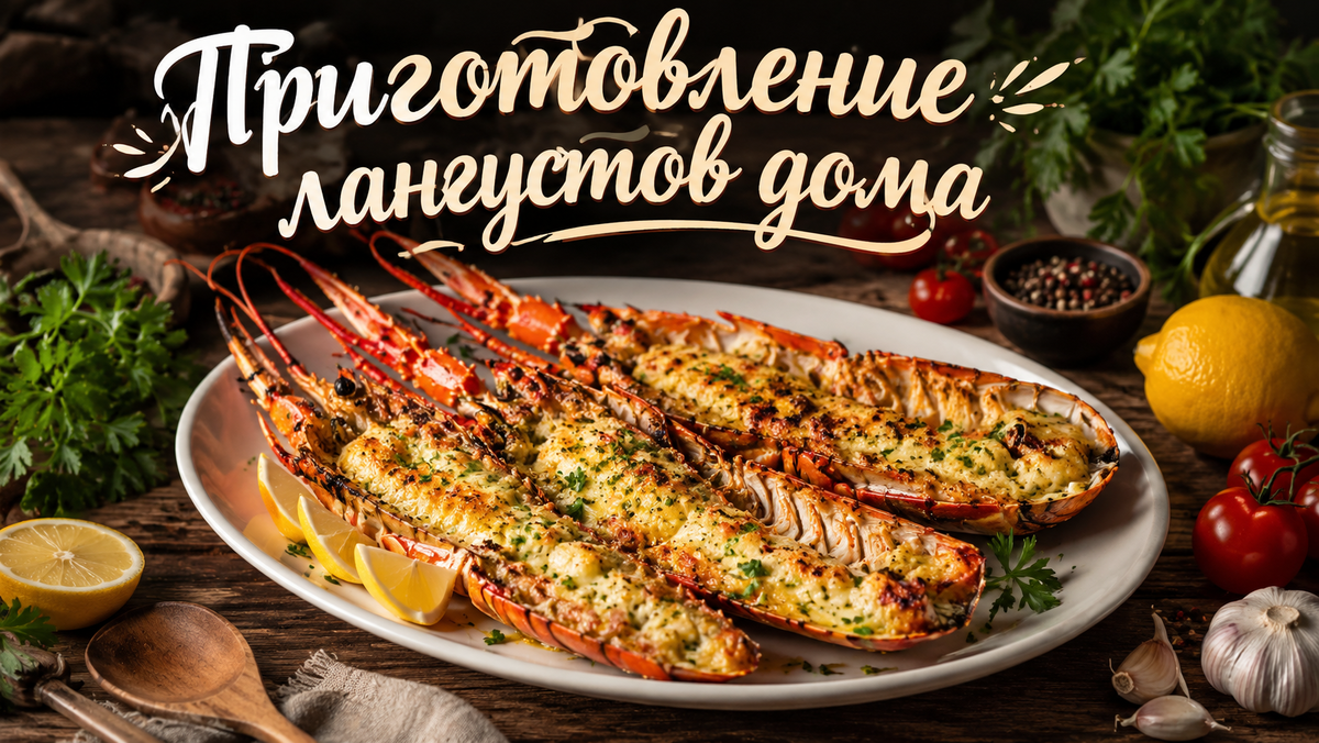 Лангусты запеченные в духовке 