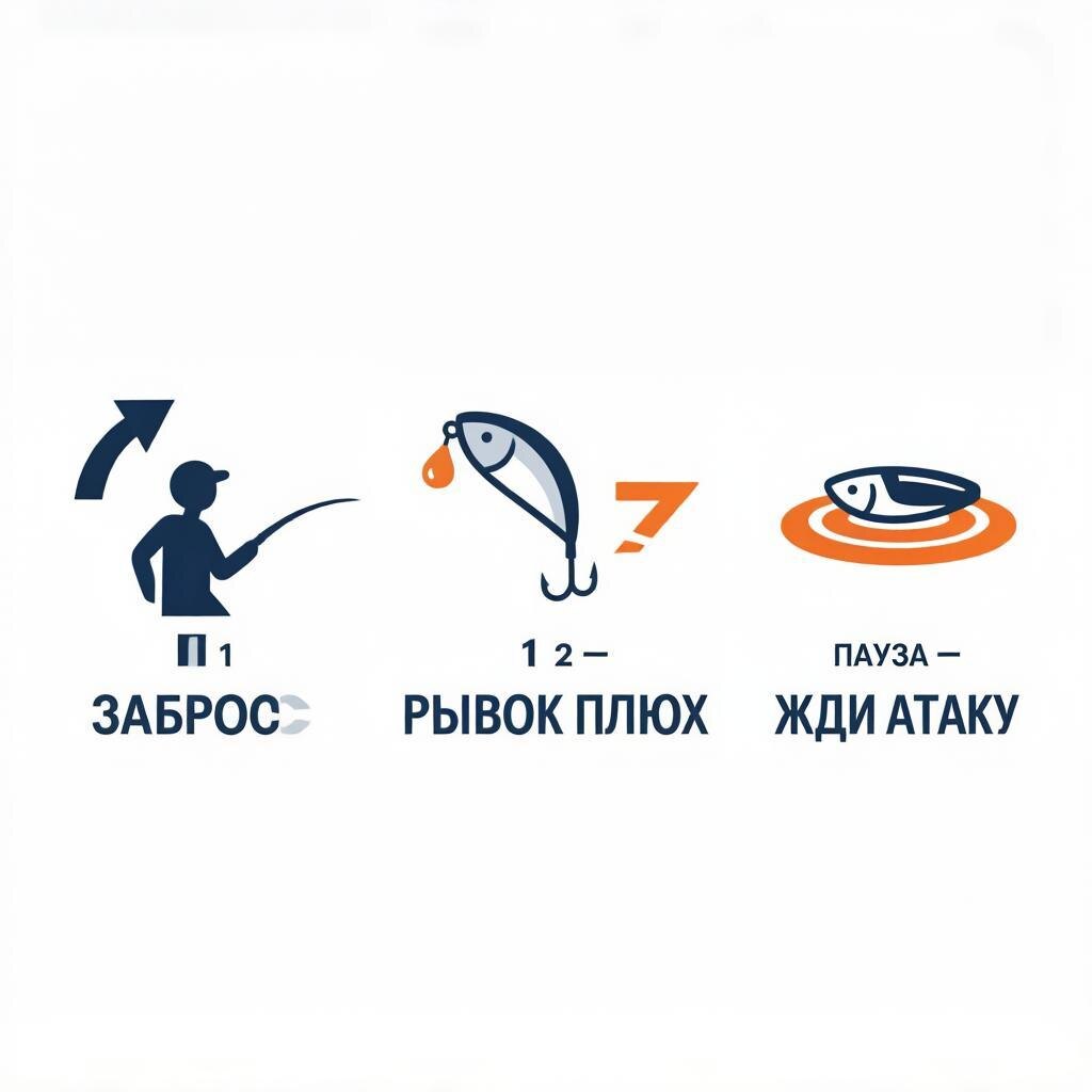 Схема базовой проводки поппера — рывок, пауза