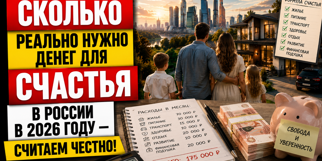 Сколько реально нужно денег для счастья в России в 2026 году - считаем честно