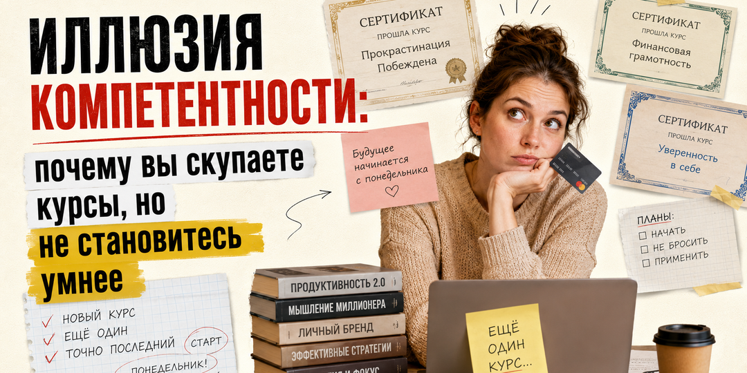 Иллюзия компетентности: почему вы скупаете курсы, но умнее не становитесь