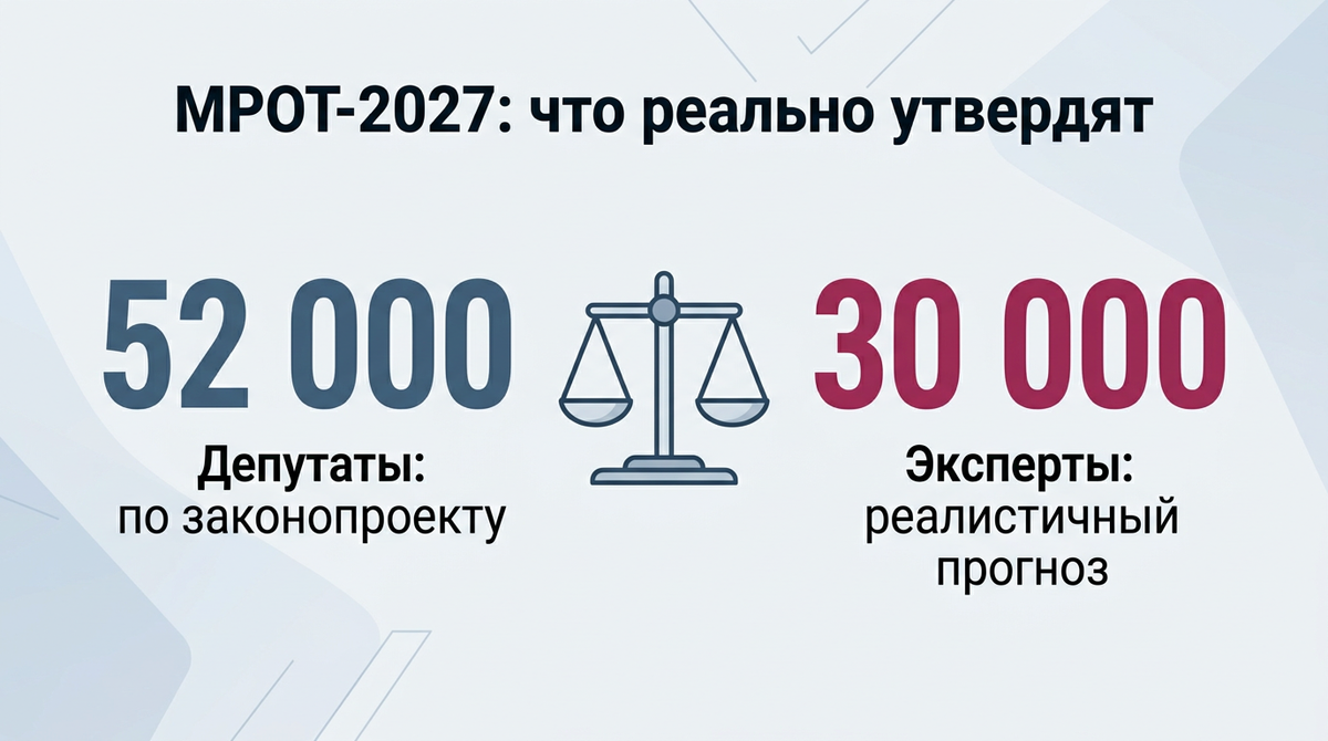 Инфографика - МРОТ‑2027: что реально утвердят. Сгенерирована ИИ/Новости без прикрас