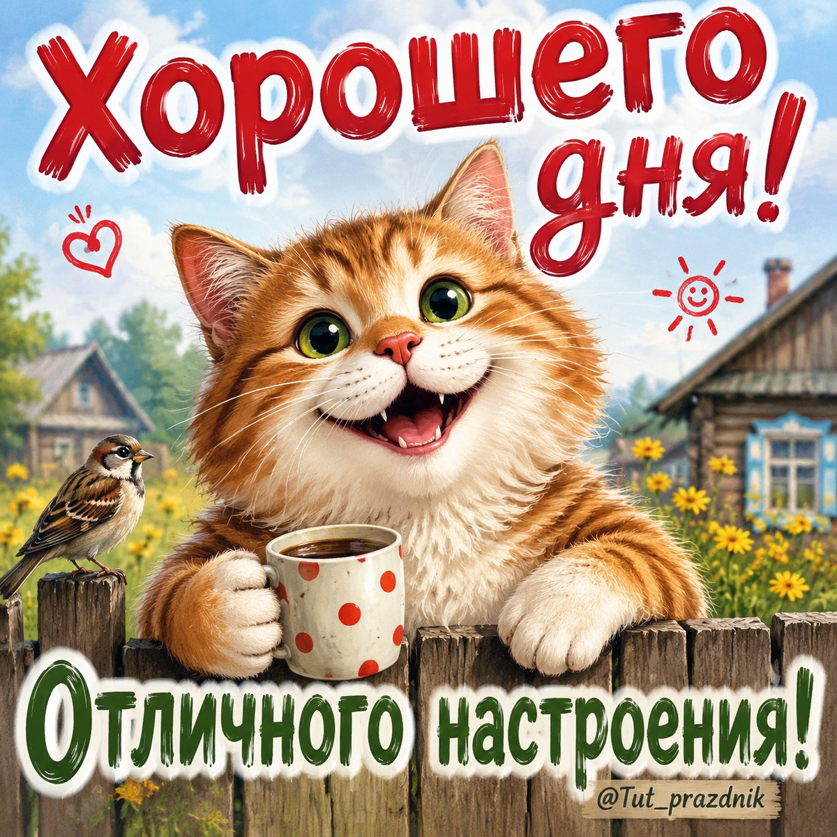 Добрая открытка Хорошего дня! Отличного настроения!