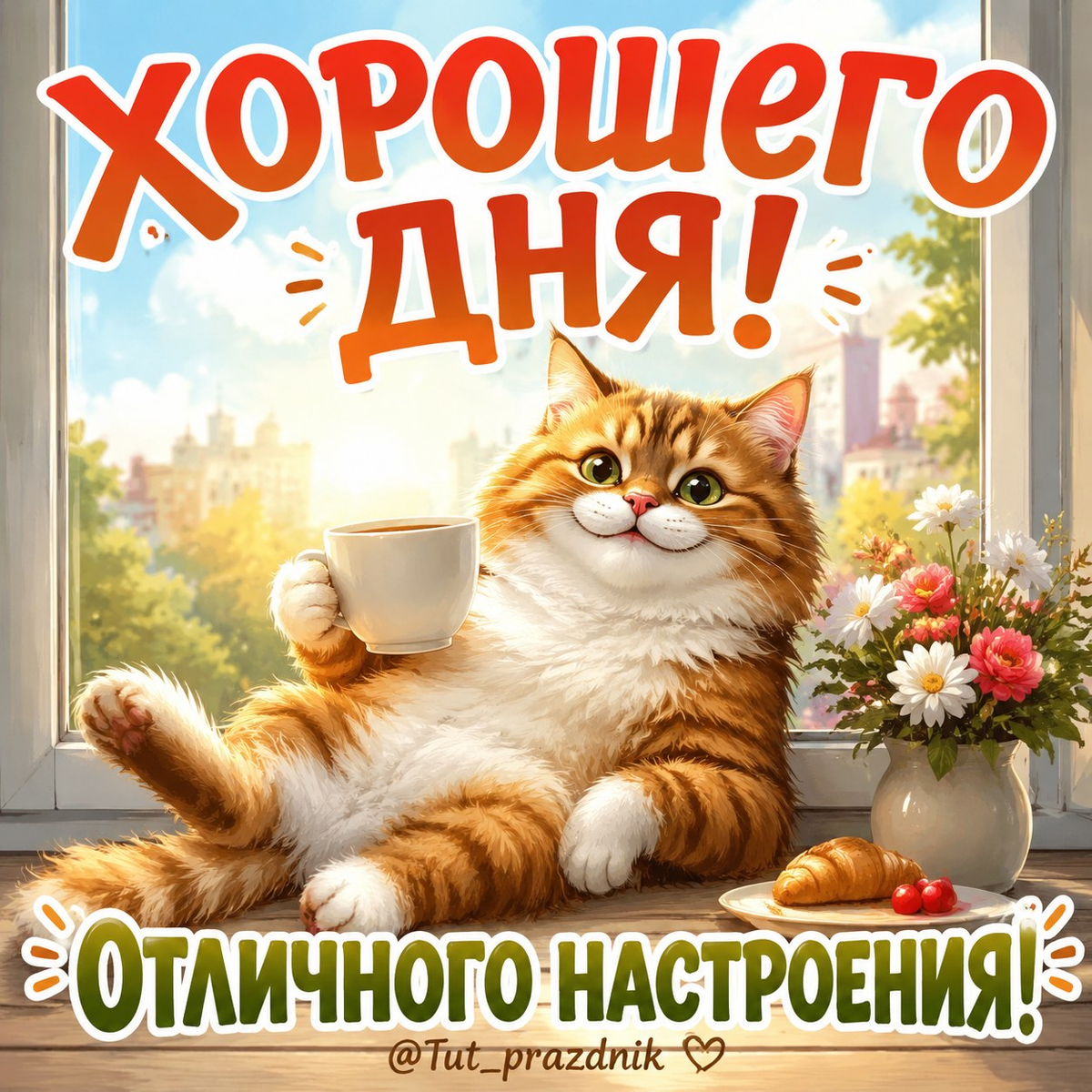 Прикольная открытка Хорошего дня и Отличного настроения