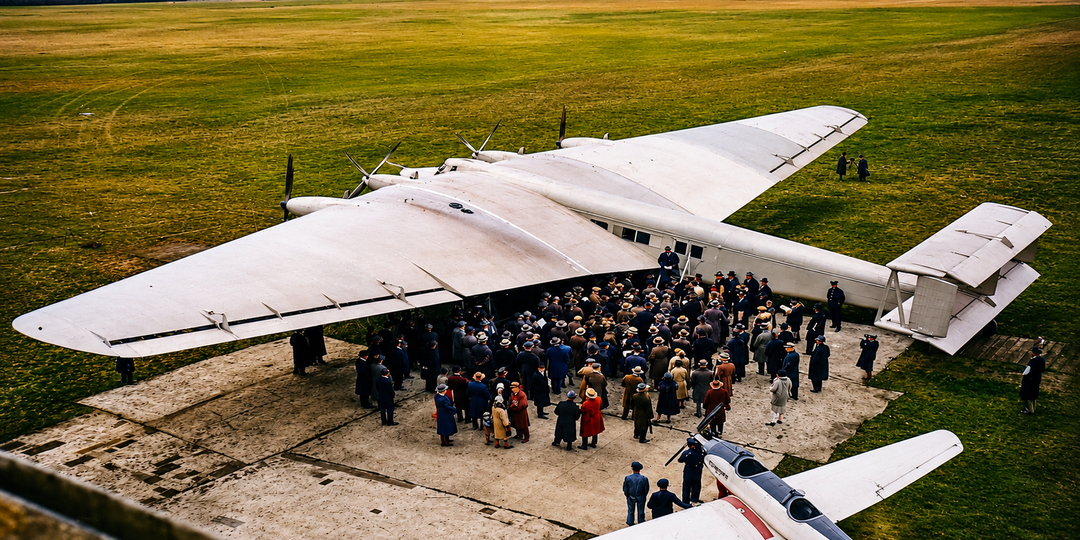 Junkers G38: самолёт, в крыле которого располагались пассажиры, двигатели и коридор для механика
