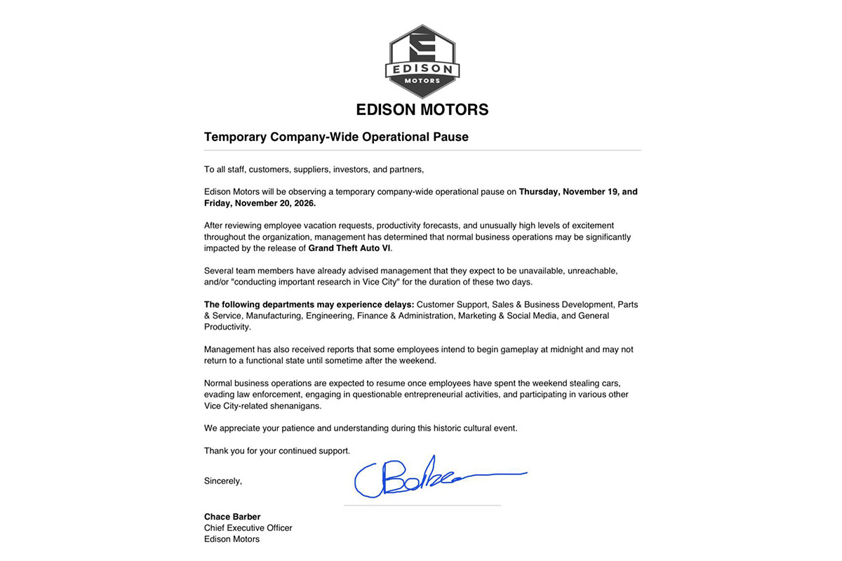 r/EdisonMotors / Reddit📷Распоряжение генерального директора компании Edison Motors