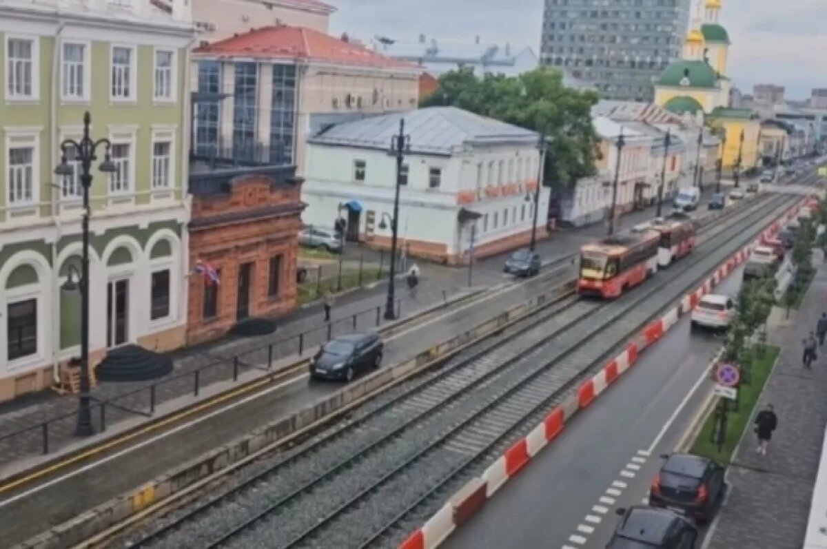    В Перми началась обкатка новых трамвайных путей на Ленина