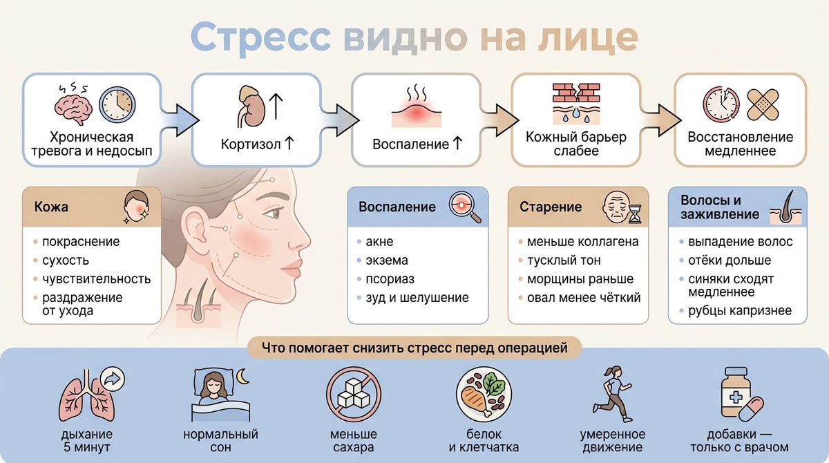 Почему стресс старит лицо? Отвечает пластический хирург Валерий Стайсупов