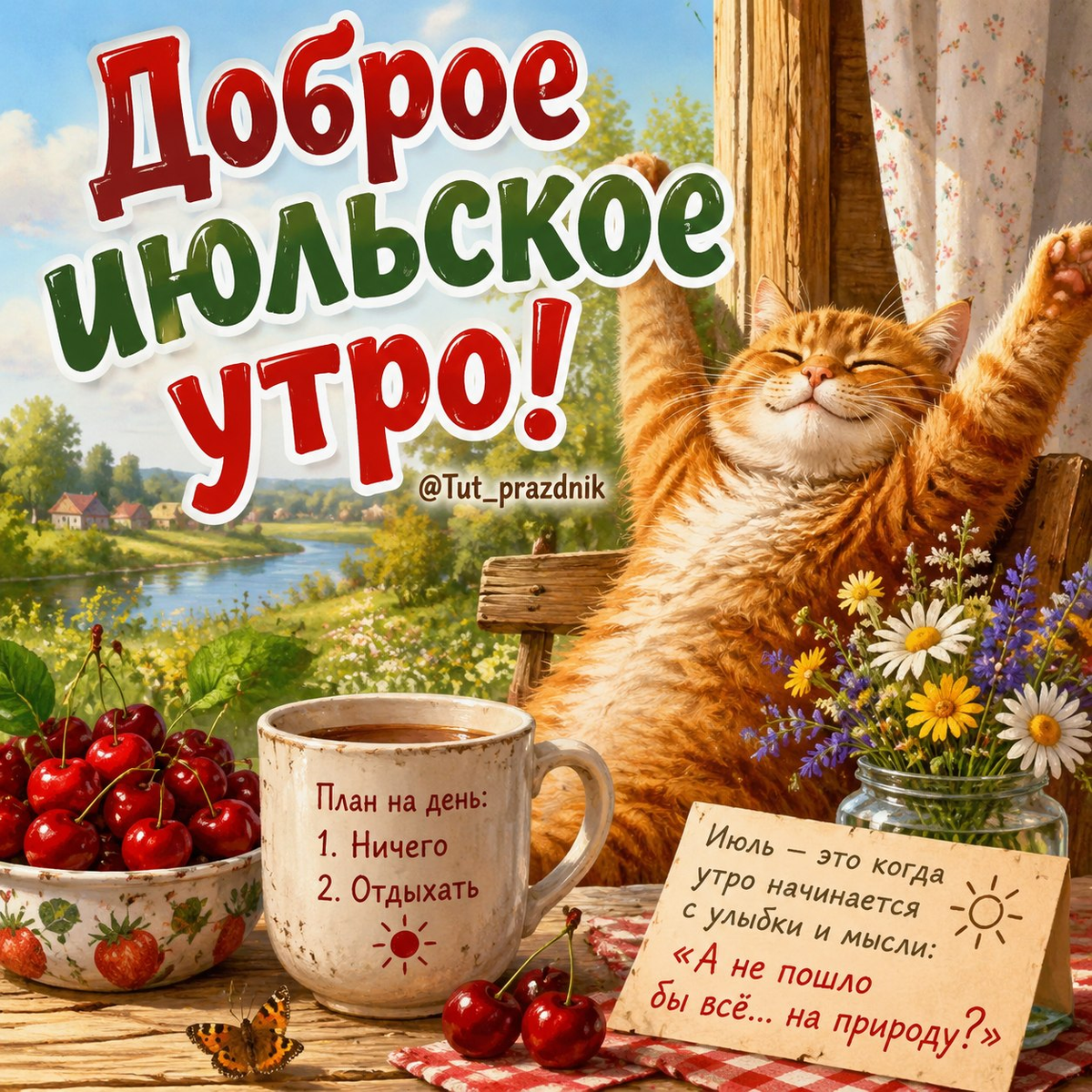 Открытка Доброе июльское утро!