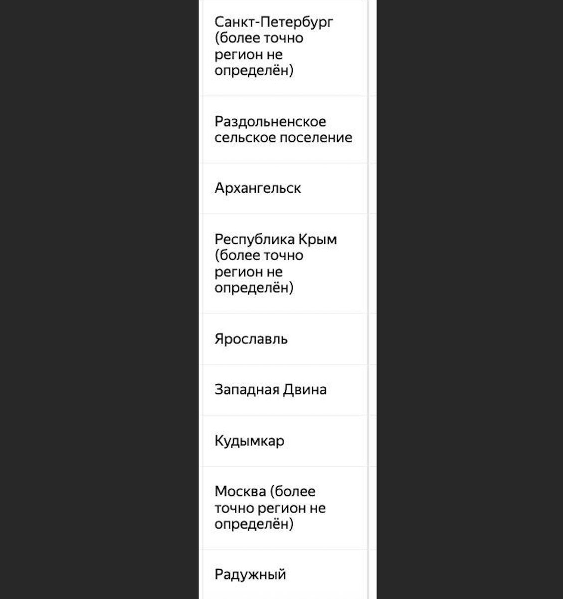 География заявок на рефконтейнеры по России