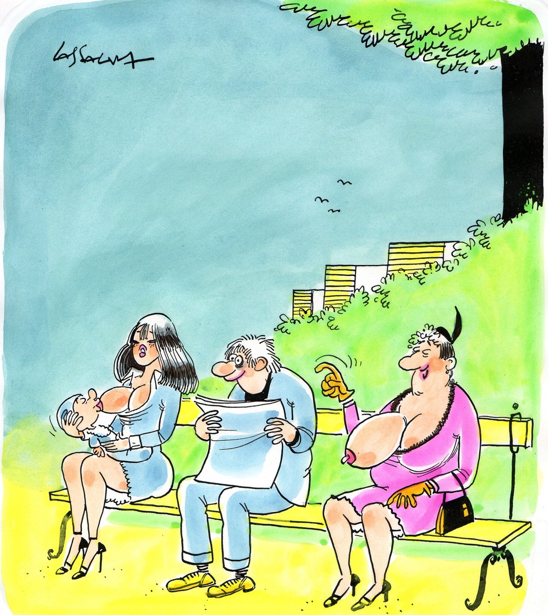 КАРИКАТУРА ОТ ХУДОЖНИКА-КАРИКАТУРИСТА РОБЕРТА ЛАССАЛЬВИ / Robert Lassalvy