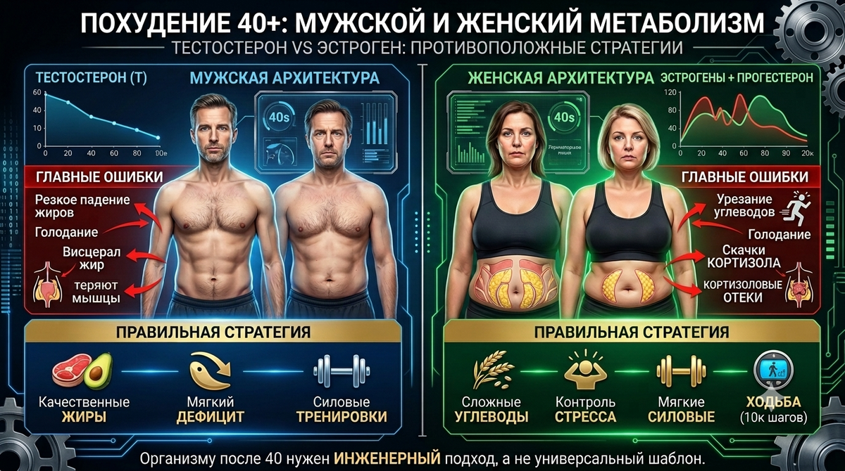 ​⚡️ ИНЖЕНЕРНЫЙ МАНИФЕСТ: ПОЧЕМУ ЭТОЙ ИНФОРМАЦИИ НЕТ В СЕТИ​Мы здесь ничего не продаем. Наша единственная цель — вернуть вам метаболическое здоровье.​Эту информацию вы никогда не найдете в фитнес-пабликах «свидетелей дефицита калорий», где проповедуют примитивный лозунг: «меньше ешь, больше двигайся, а если ты жирный — ты просто ленивый».​Подобные разборы жестко вычищаются модераторами коммерческих марафонов. Правда мешает инфоцыганам монетизировать ваше загубленное здоровье. Их цель — заставить вас купить очередной курс, книгу псевдорецептов или БАД по промокоду. Если после их «сушки» вы вернете свой вес в двойном размере (х2) — они только обрадуются, ведь вы придете платить за новый марафон.​Нам отвратителен этот конвейер. Мы даем эти знания абсолютно бесплатно для людей, чей лишний вес после 40 лет — это не «любовь к еде» или лень, а тяжелый сбой биохимической системы, требующий инженерного подхода, а не сектантского мракобесия.