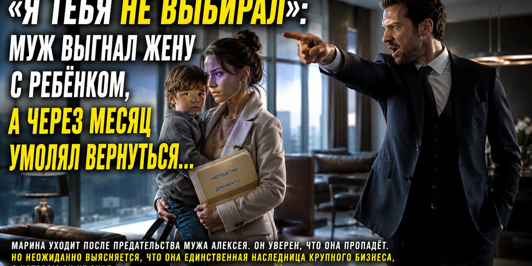 «Без меня ты никто!»: муж вышвырнул жену с ребёнком из квартиры, а через месяц стоял перед ними на коленях