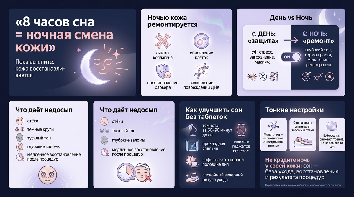 Сон как ночная косметология: почему 8 часов важнее, чем кажется
