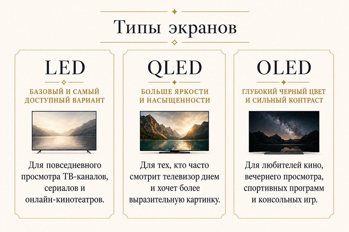 Тем, кто смотрит ТВ как фон и не вникает в детализацию, возможности и цена OLED-экранов избыточны. Источник: нейросеть📷
