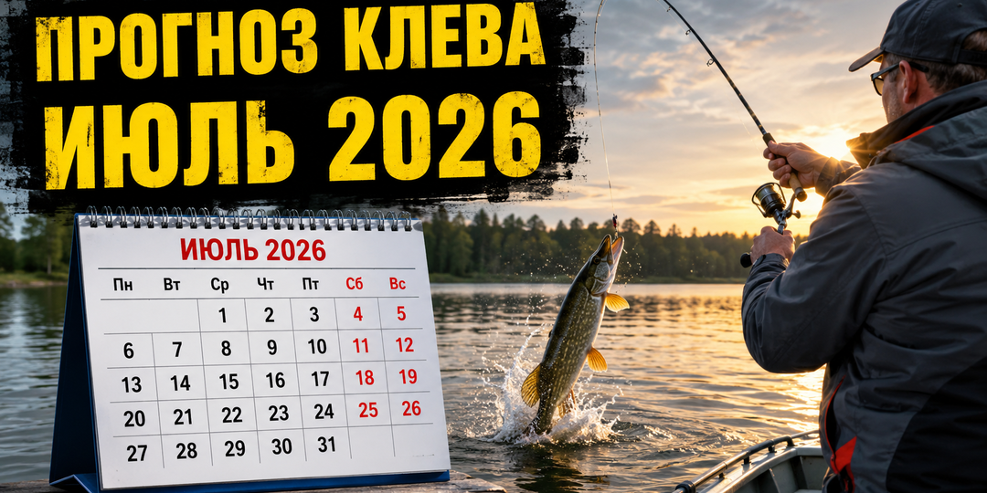 Прогноз клева на июль 2026 года. В какие дни лучше рыбачить