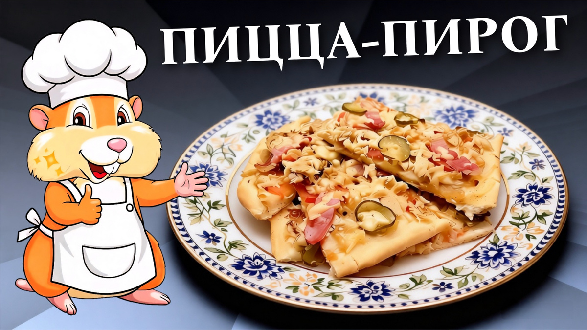 Пицца-пирог с курицей и грудинкой