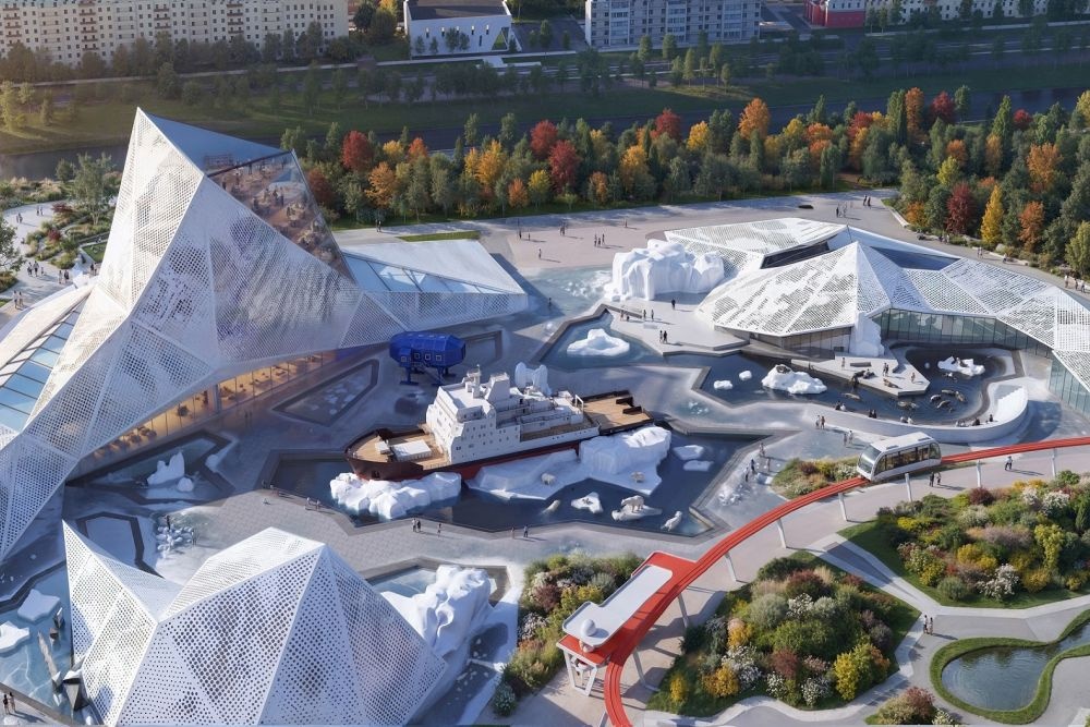    Смысловым и композиционным центром концепции станет зона "Арктика и Антарктика". / niipg.com