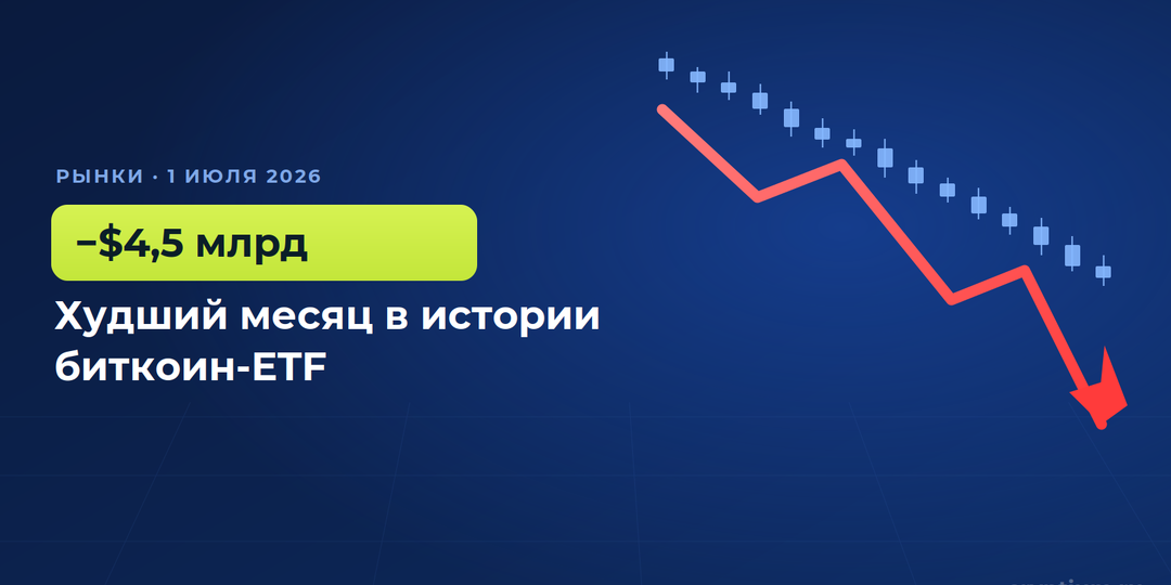 Рекорд оттока: биткоин-ETF потеряли $4,5 млрд за худший месяц в истории