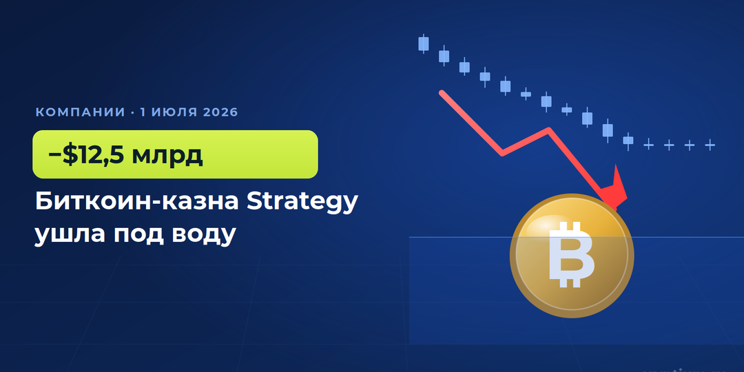 Биткоин-казна Strategy ушла под воду: −$12,5 млрд и mNAV на уровне 2022 года