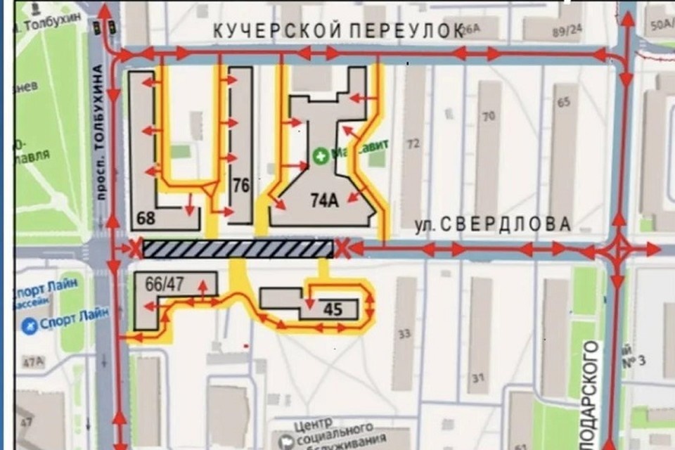    Участок, где будет ограничено движение. Мэрия Ярославля