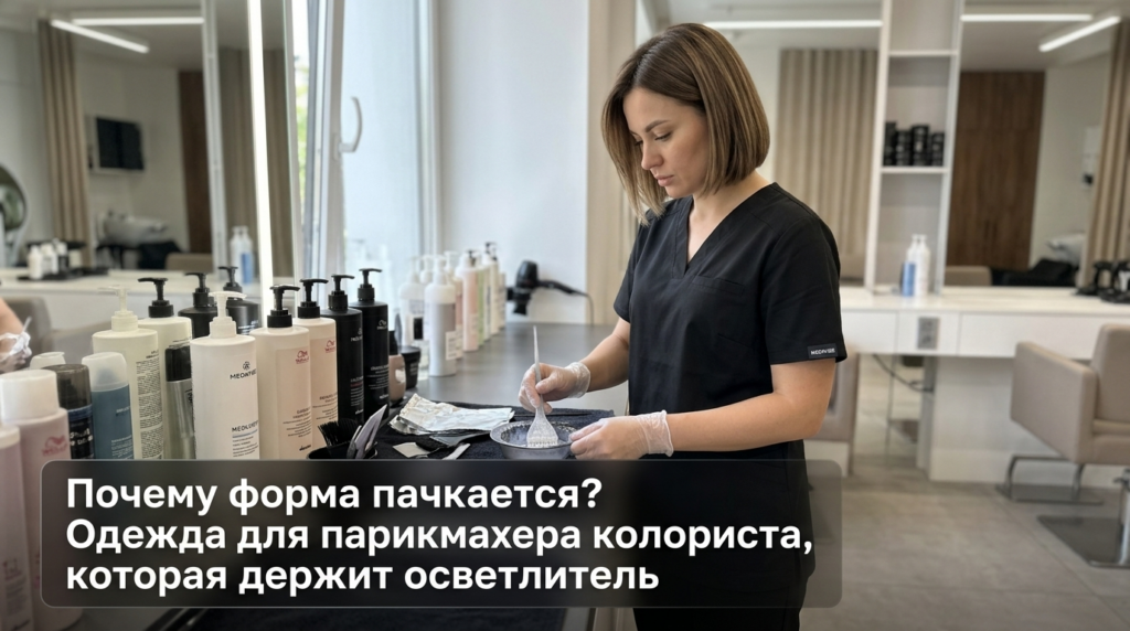    Почему форма пачкается и как выбрать одежду для парикмахера-колориста, которая держит осветлитель. Medavibe