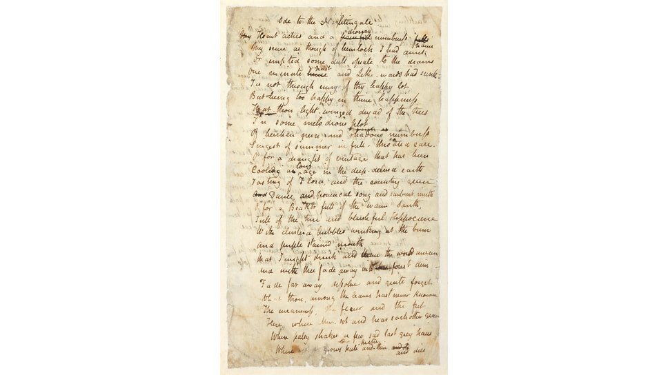 Джон Китс, «Ода Соловью», 1819.📷Фото: The Fitzwilliam Museum, Cambridge