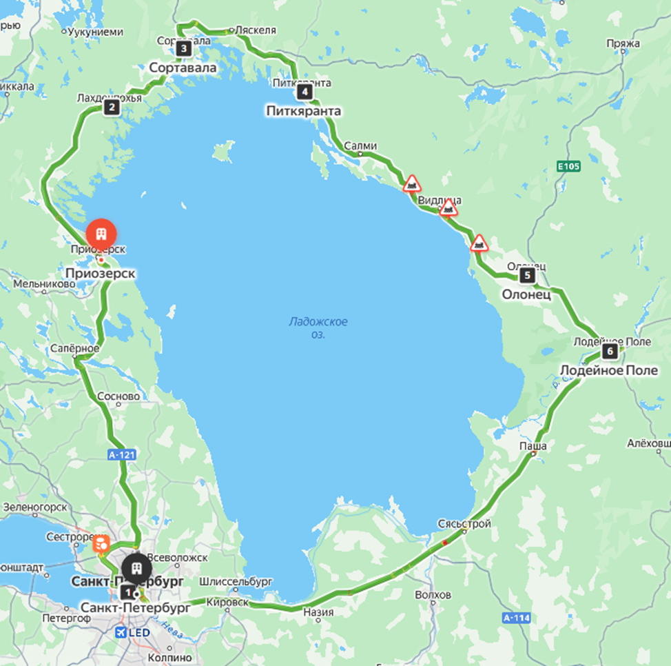 Карта маршрута.