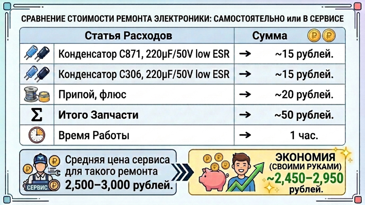 Расценки возможного ремонта в СЦ и самостоятельно