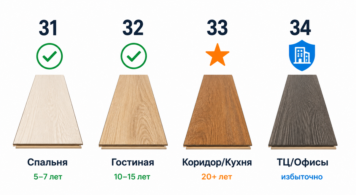 «Какой класс ламината выбрать для вашей квартиры? Сравнение классов 31, 32, 33 и 34.»