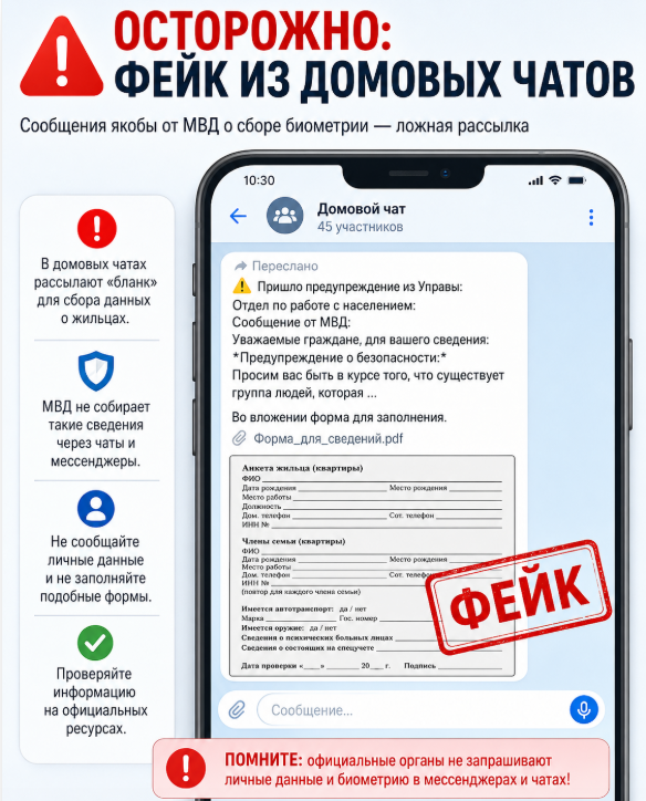 Вам тоже присылали такое «предупреждение»? Не спешите пересылать — это старый фейк, который снова гуляет по домовым чатами мессенджерам.