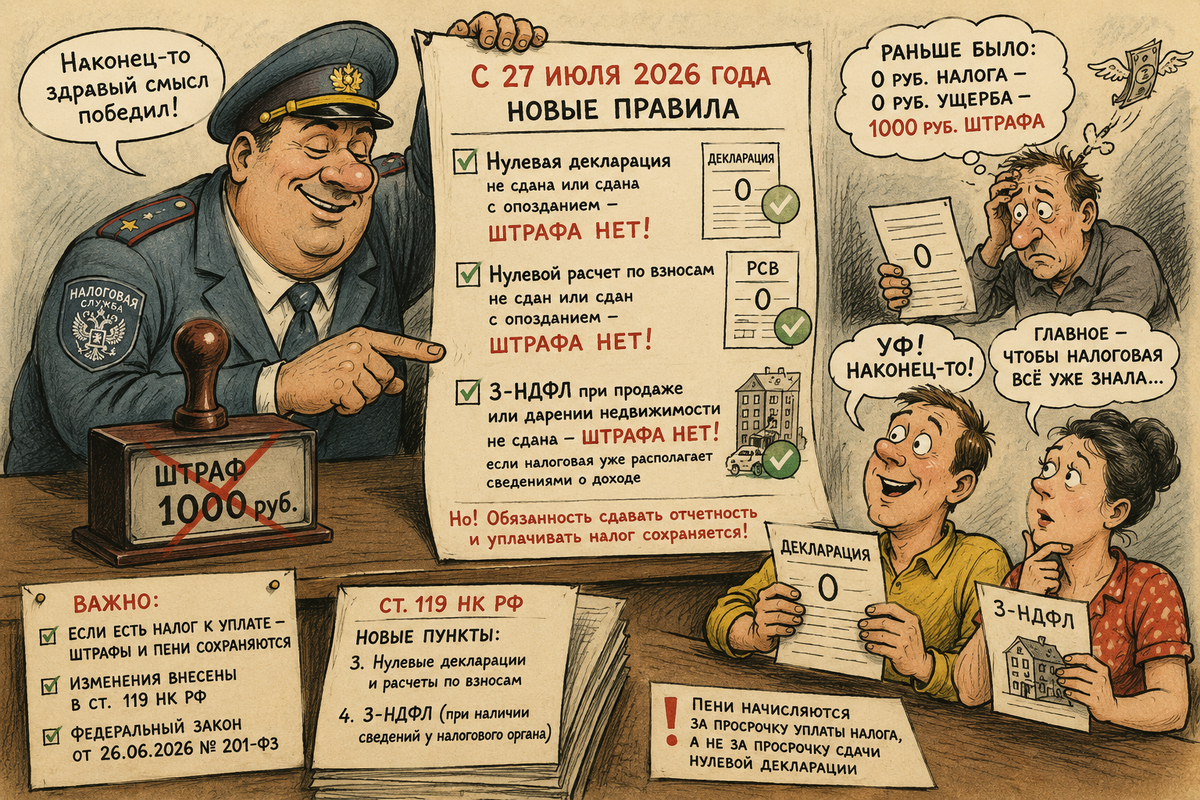 Штрафы за нулевки отменили