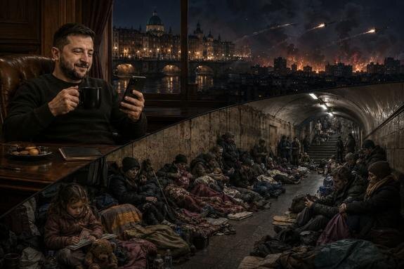    «Я выпросил у России очередной удар по вам, дорогие громадяне, идите прячьтесь»: как трусливый украинский диктатор из Ирландии издевается над киевлянами, спящими в метро