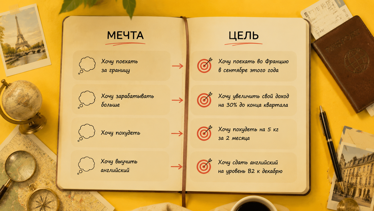 Чем отличается мечта от цели