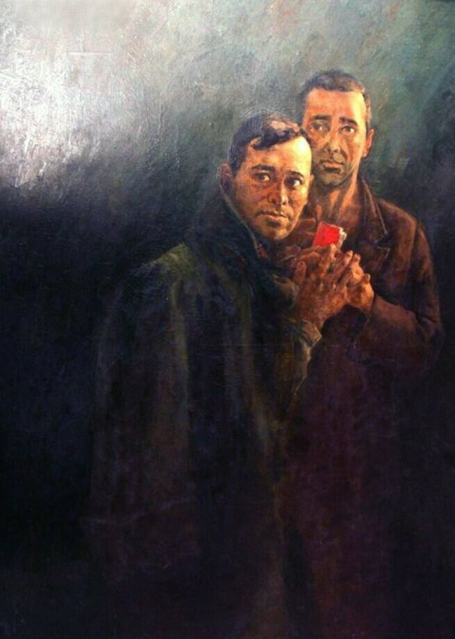 
Бикташев Н.А. Муса Джалиль с Тиммермансом в Моабитской тюрьме. 1984
Государственный музей изобразительных искусств РТ
Источник: tatarica.org
