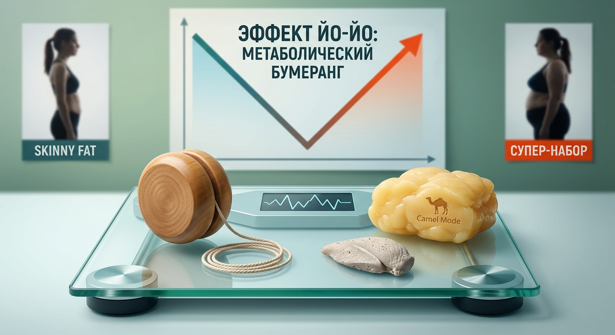 Метаболический бумеранг: как жесткие диеты программируют тело на супер-набор жира в будущем