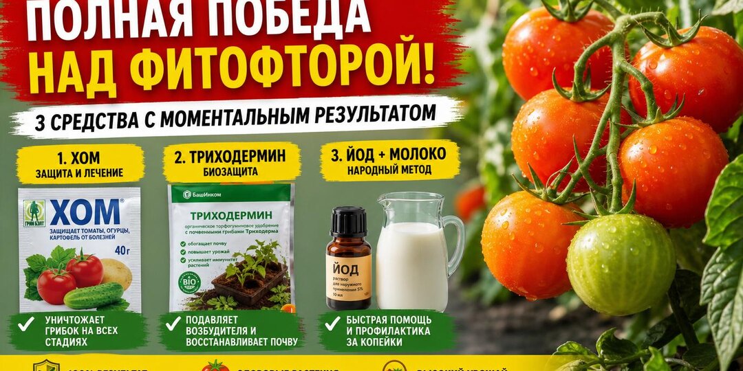 Полная победа над фитофторой! 🍅 3 средства с моментальным результатом.