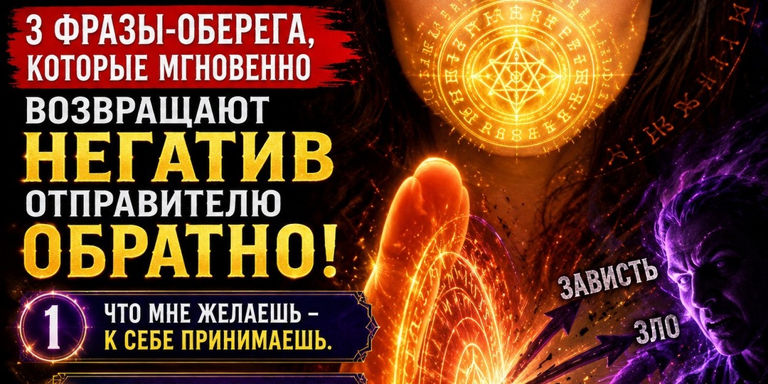 Печать на уста: 3 фразы-оберега, которые мгновенно возвращают негатив отправителю обратно.
