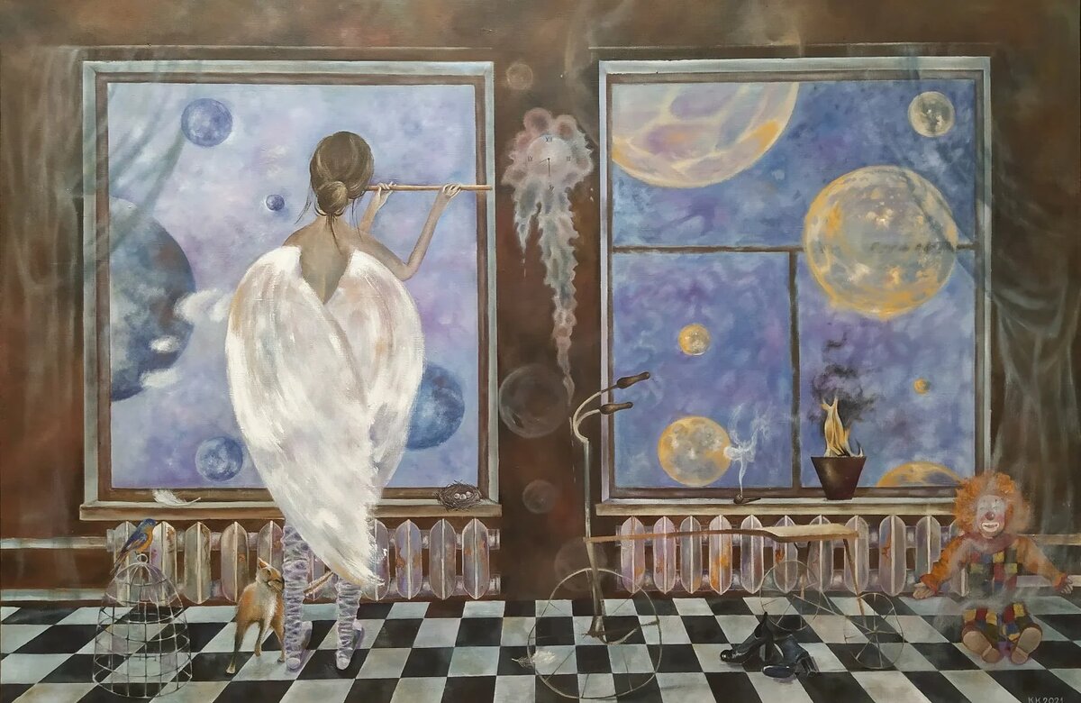 © Екатерина Кузьмина. Колыбельная Сатурну. Холст, масло. 120 х 80см. 2021.