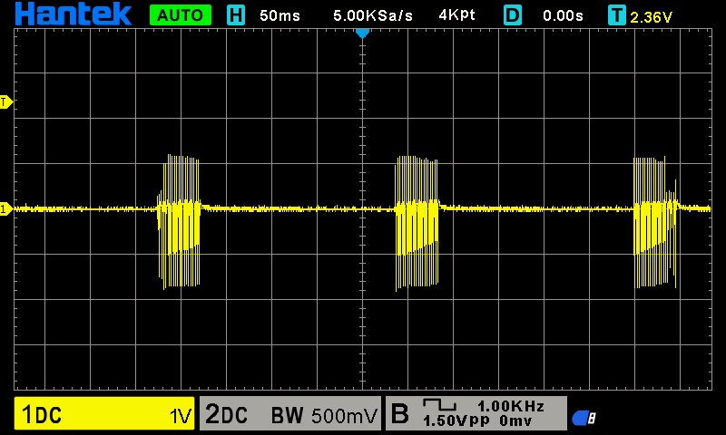 Пачка импульсов датчика ZTS-3000