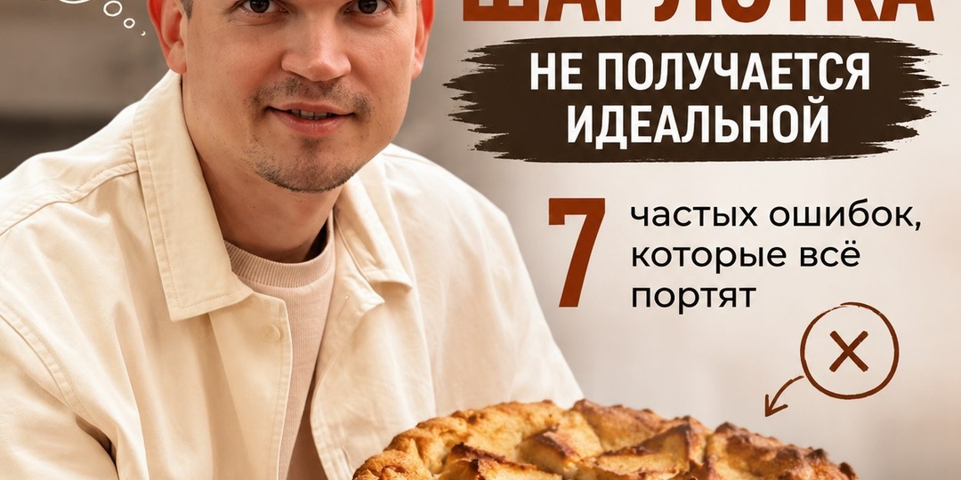 Почему шарлотка не получается идеальной: 7 частых ошибок, которые всё портят