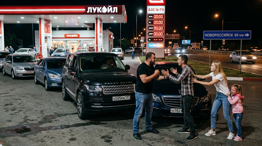 Пока по ТВ продолжают излучать оптимизм, люди уже готовы взяться за вилы: на Кубани все АЗС «высосали» жители соседнего полуострова.