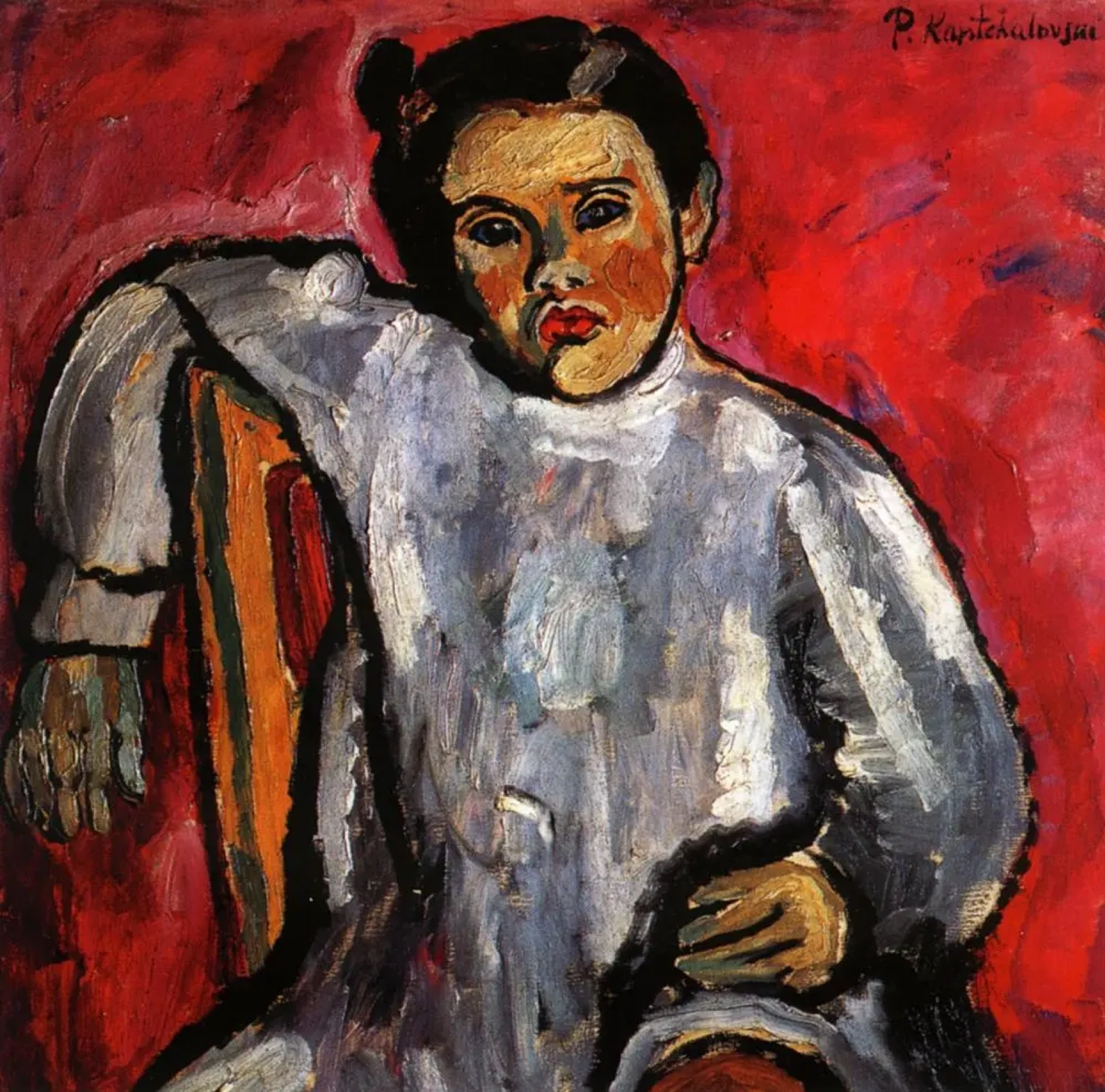 Пётр Кончаловский. «Наташа на стуле», 1910 год, частное собрание © Public domain