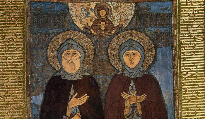Русские православные святые Пётр и Феврония. Фото © Wikipedia / Мастерская царицы Ирины Федоровны Годуновой
