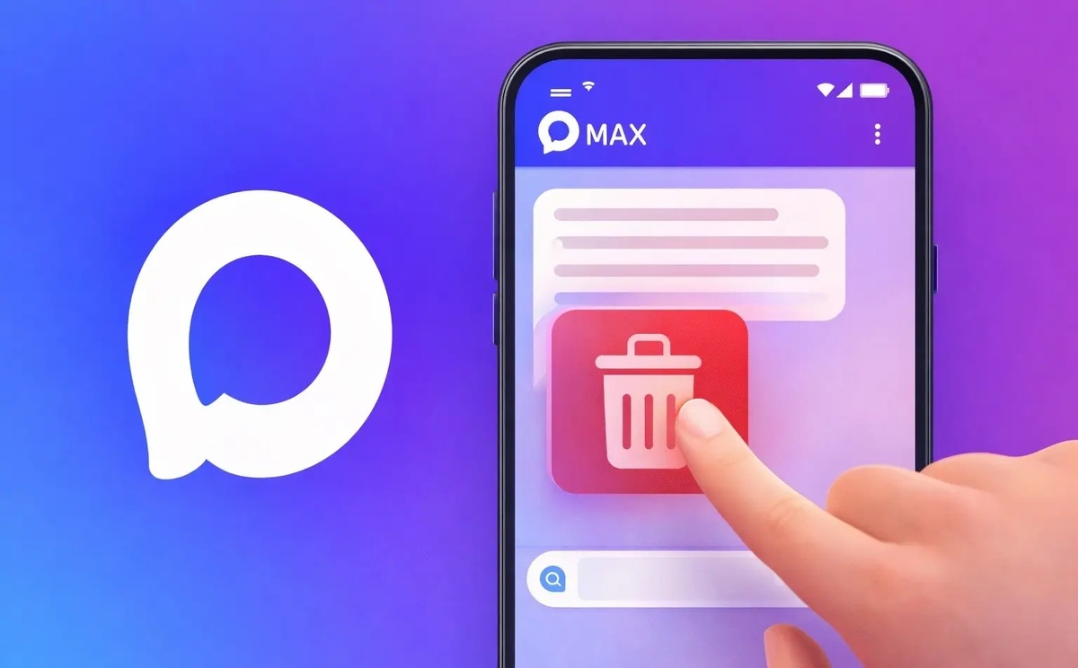 Демонстрация удаления сообщения в MAX