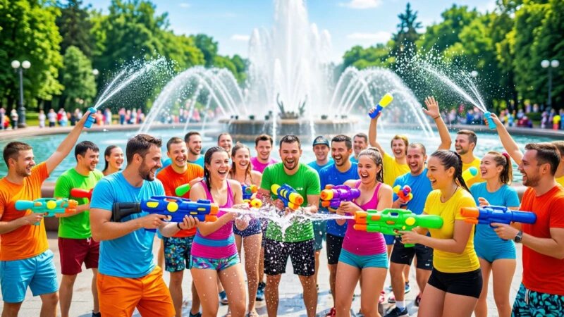     Праздник. Водные игры. Нейросети