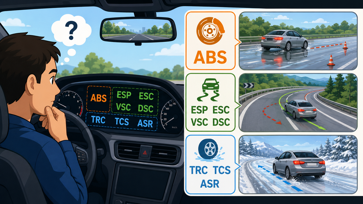 ABS, ESP, ESC, VSC, DSC, TRC, TCS и ASR на панели: что значат эти буквы и где заканчивается помощь электроники