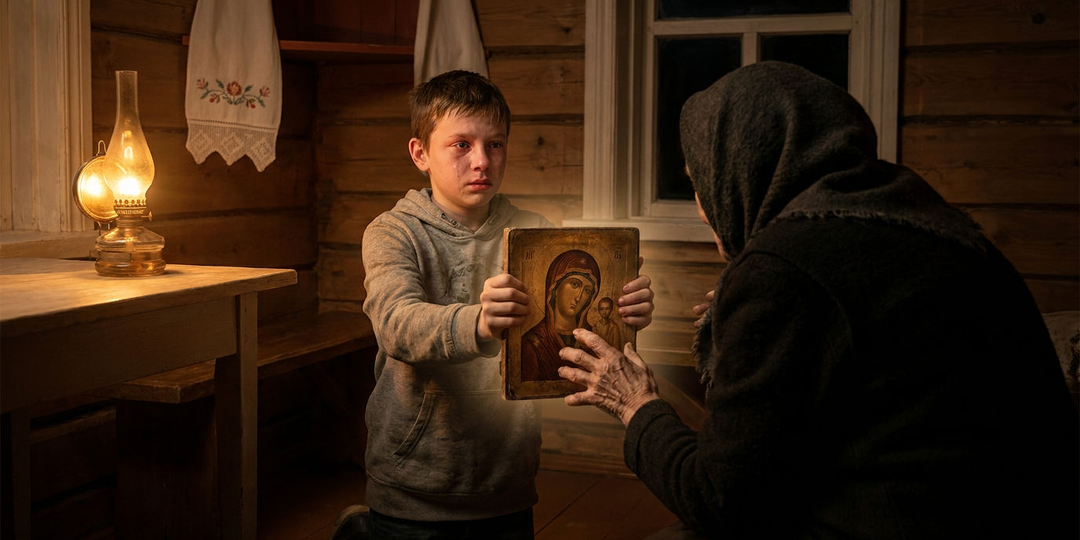 Деревенский пацан украл у старухи икону. Думал — продаст, купит телефон. Но через три дня он сам принес икону обратно.