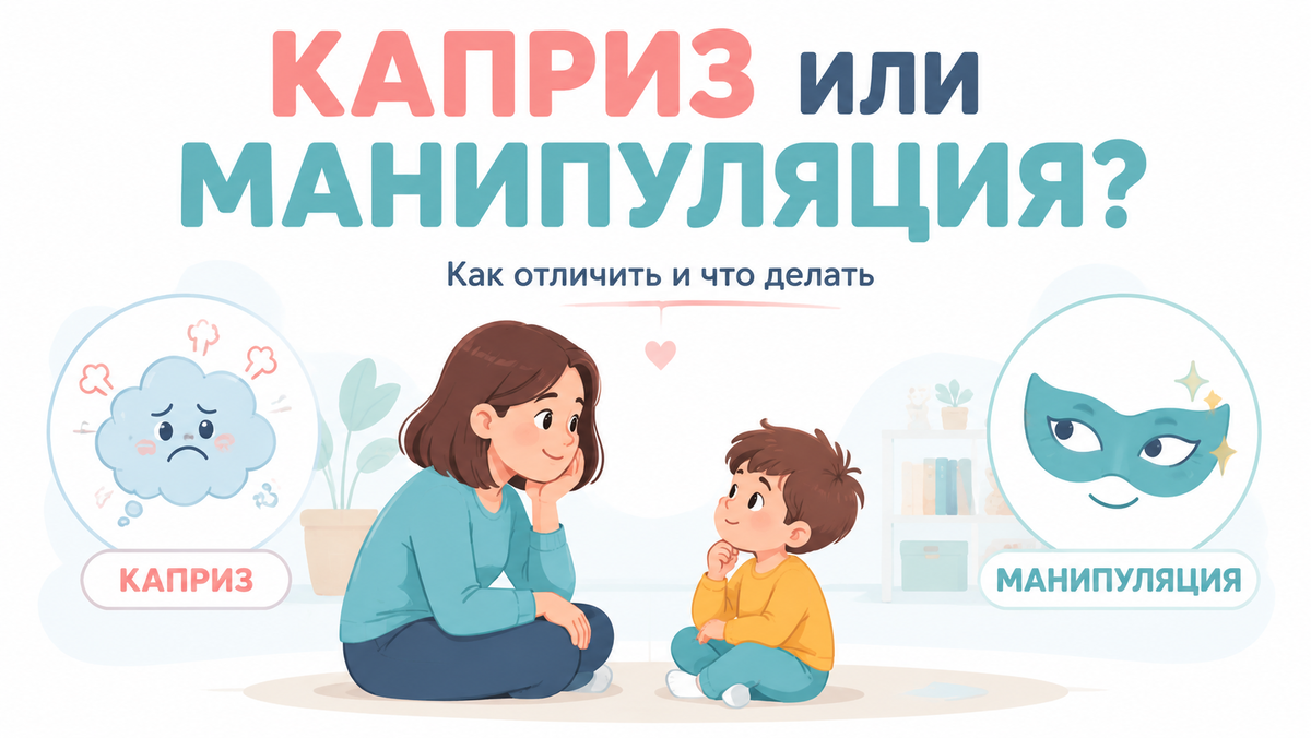«Как понять, что стоит за поведением ребёнка — каприз или манипуляция? Разбираемся вместе.»