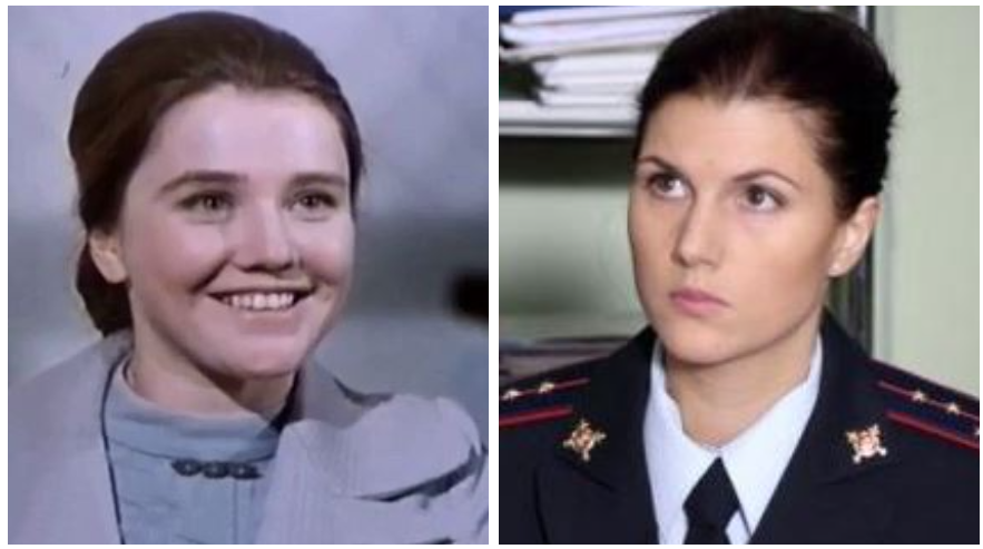 Известные советские актрисы и их внучки примерно в одном возрасте. Кадры из фильмов