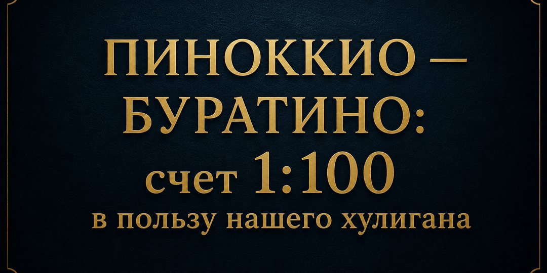 Пиноккио — Буратино: счет 1:100 в пользу нашего хулигана